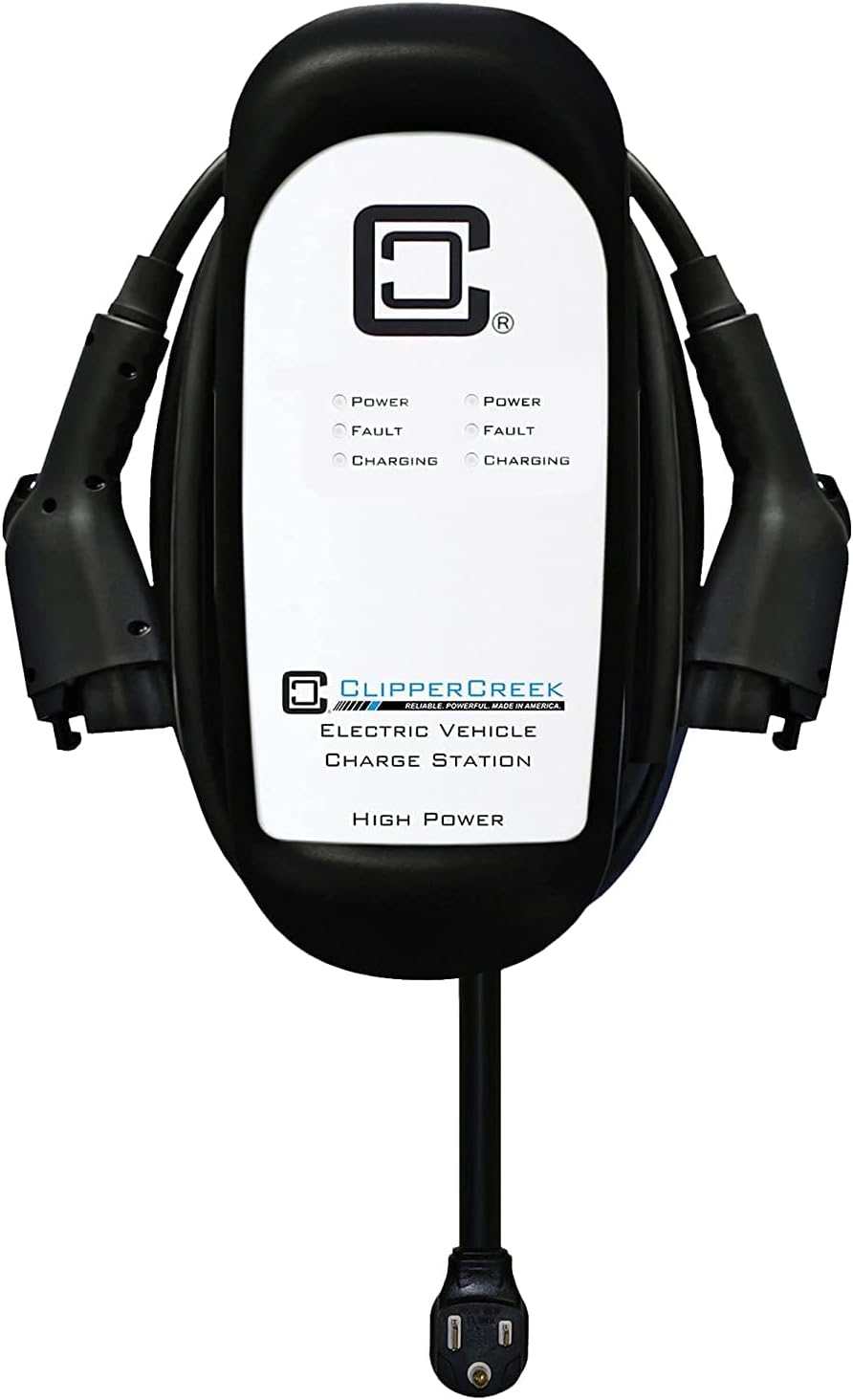 ClipperCreek 40 Amps, Level 2, 240 Volts, HCS-D50P Dual EV Charger NEMA 14-50 Plug, Up to 38 Miles per Hour of Charge, 25 Foot Cables, Indoor/Outdoor use, Compatible with All EVs, Made in USA