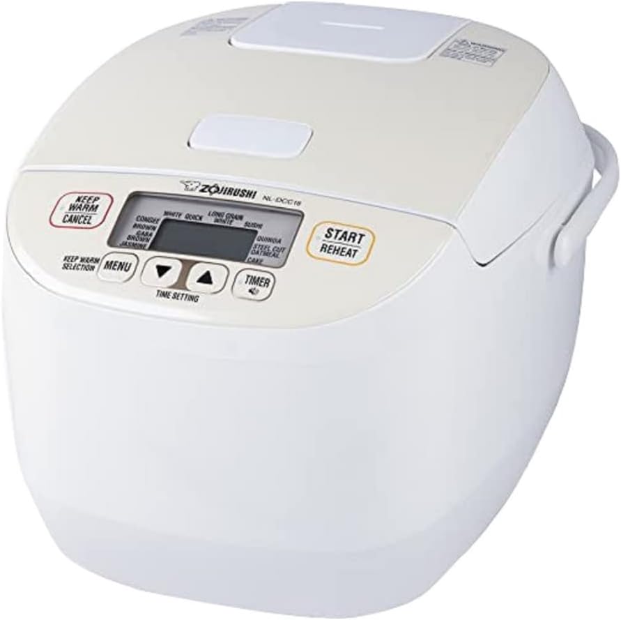 Zojirushi NL-DCC18CP Micom Rice Cooker and Warmer with Rice Container Bin and Rice Washing Bowl Bundle (3 Items)