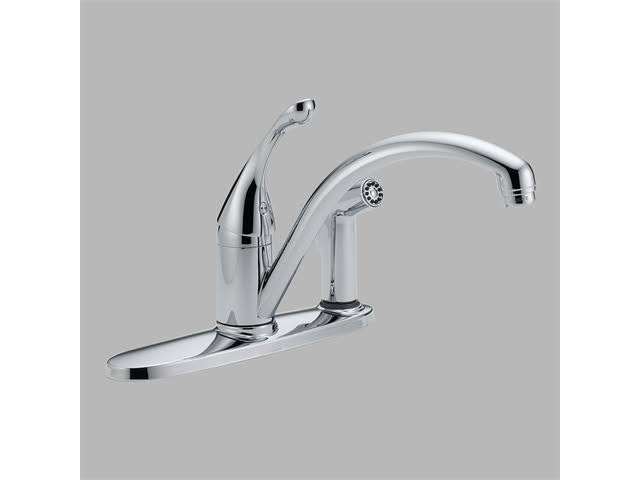 Delta - 340-DST - Collins Single Handle Kitchen Faucet with Integral Spray Chrome