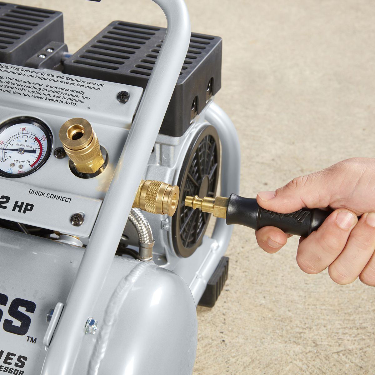 FORTRESS 2 Gallon, 135 PSI Ultra Quiet Oil-Free Hand-Carry Jobsite Air Compressor