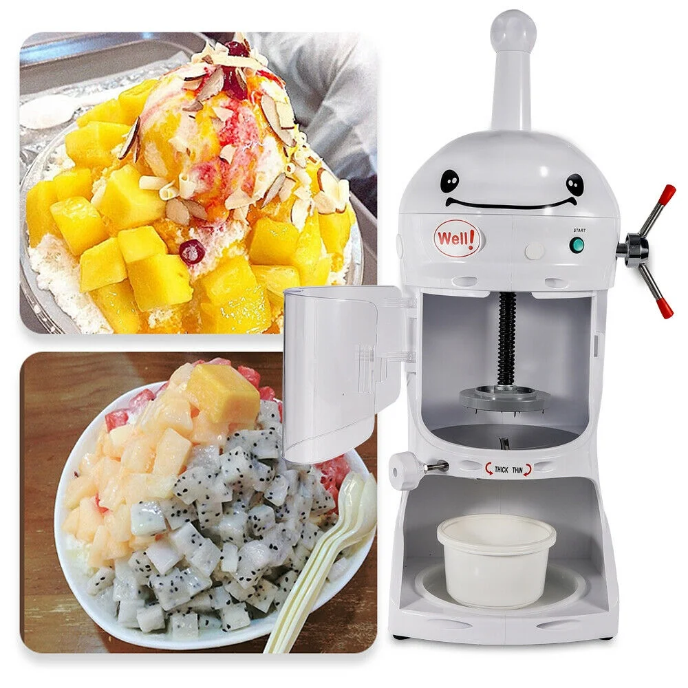 DENEST 350W Electric Snow Ice Shaver Snow Cone Shaved Machine Commercial  Ice Crusher