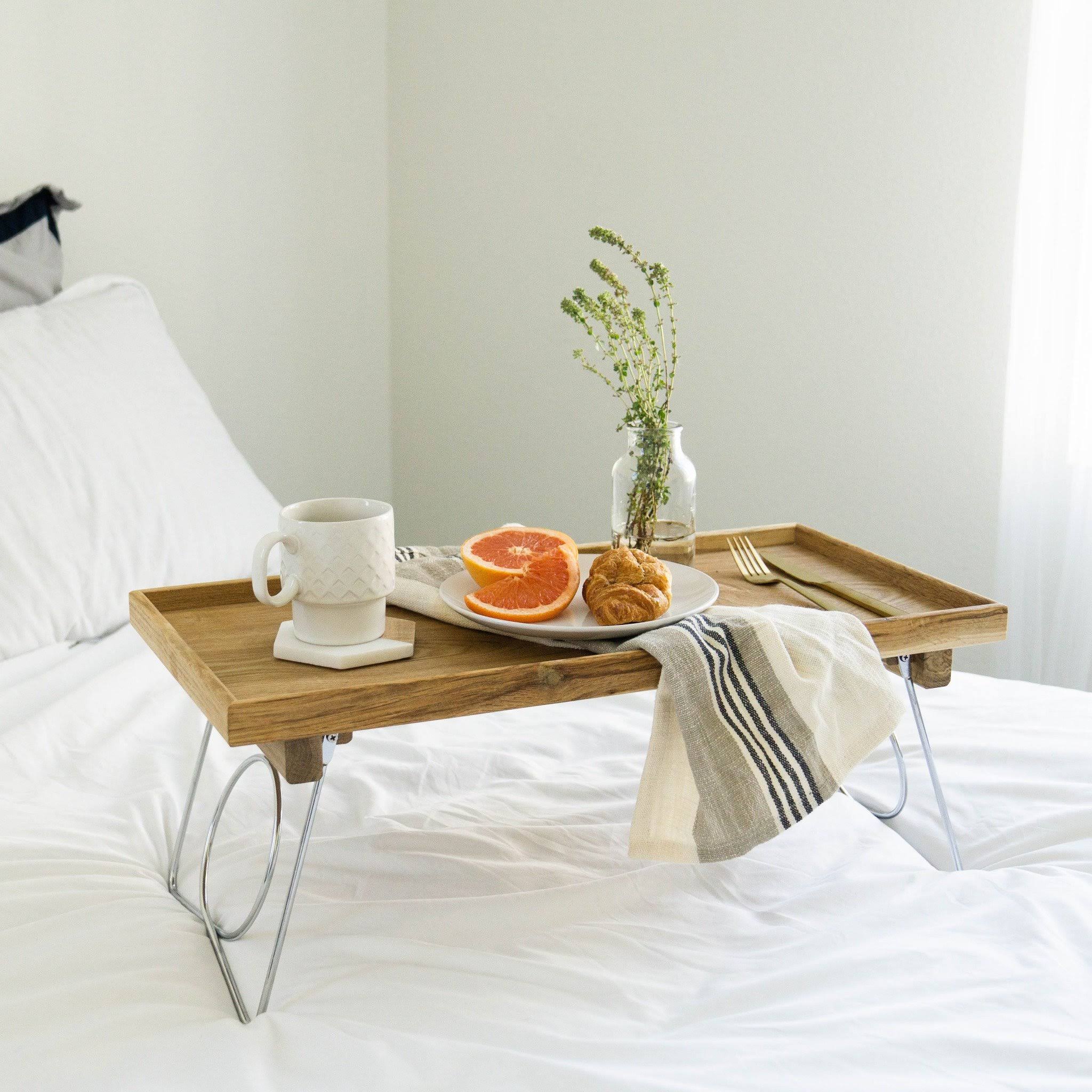 Sagaform Oak Bed Tray with Folding Legs