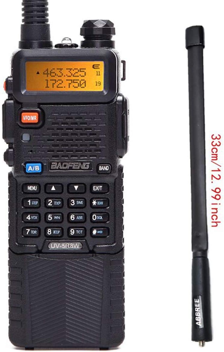 BaoFeng UV-5R High Power Tri-Power Portable Two-Way Radio 3800mAh Battery with 13.3inch ABBREE Tactical Antenna Pack of 2