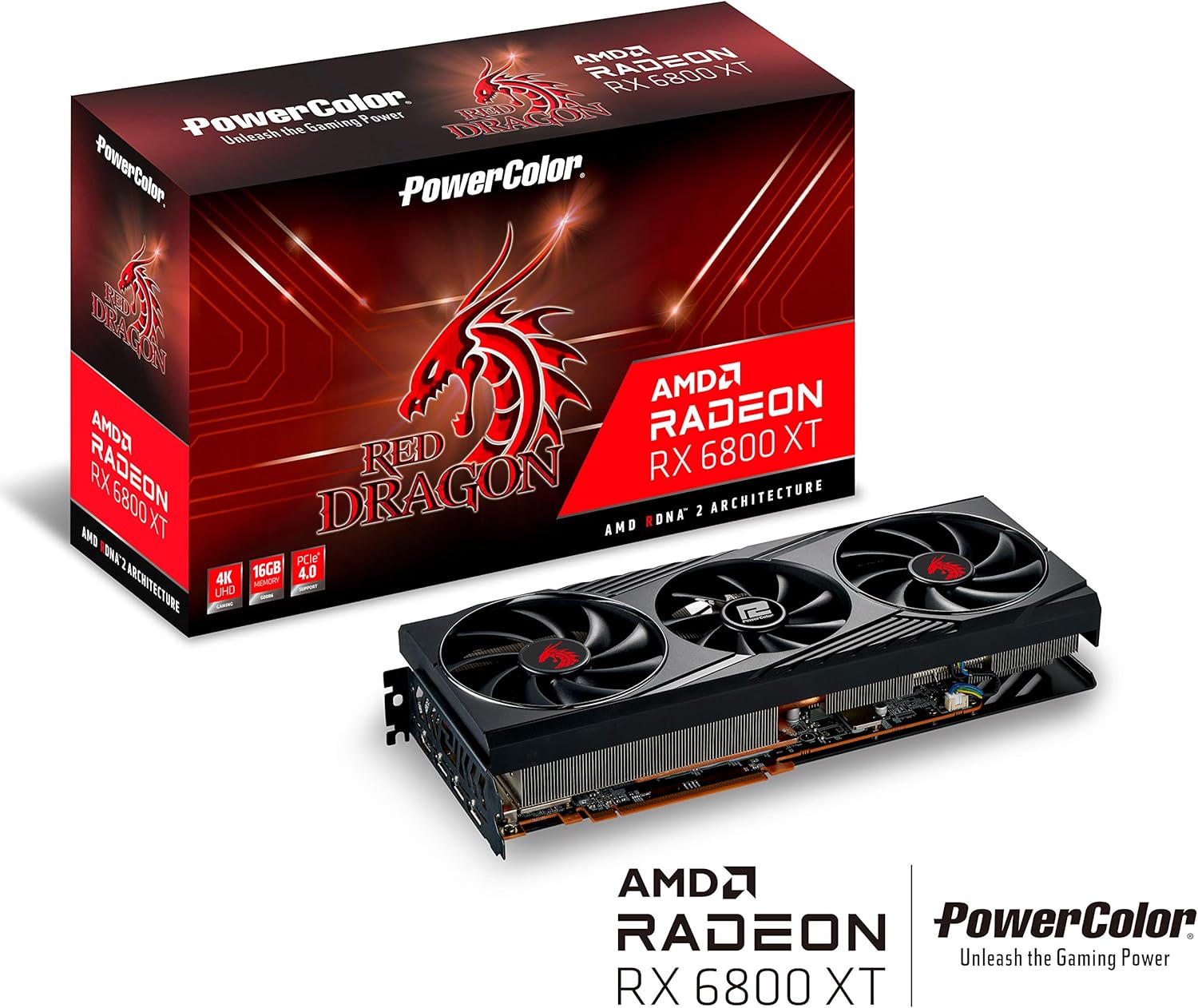 PowerColor Red Dragon AMD Radeon™ RX 6800 XT Gaming Graphics Card with 16GB GDDR6 Memory, Powered by AMD RDNA™ 2, Raytracing, PCI Express 4.0, HDMI 2.1, AMD Infinity Cache