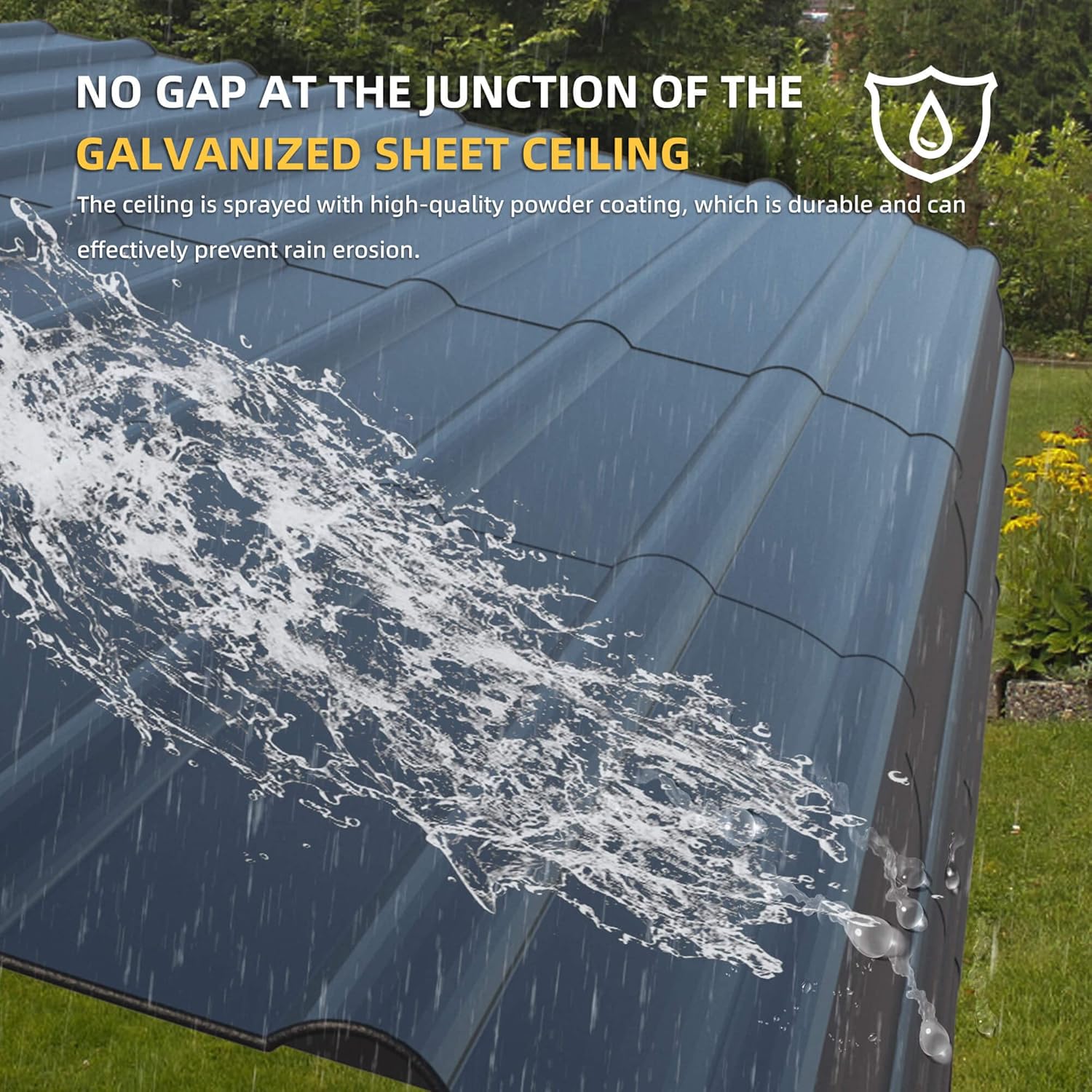 MELLCOM 12 x 20 ft Carport with Galvanized Steel Roof - 12' x 20' x 8.4' Multi-Use Shelter, Sturdy Metal Carport for Cars, Boats, and Tractors