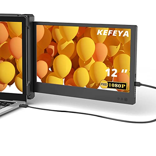 Laptop Screen Extender, 15.6" Portable Monitor for Laptop with 120% sRGB, FHD IPS & USB to HDMI Hub & 235° Rotation, Triple Monitor Extender Plug & Play Fits for All Laptops (Mac/Win/Android)