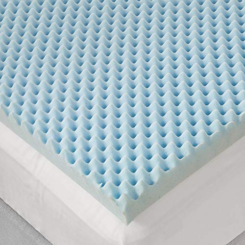 Sleep Philosophy Gel Infused Memory Foam Mattress Topper Luxurious, All Season Enhanced Bed Support, Cal King, 3" Thick, without Cover Blue