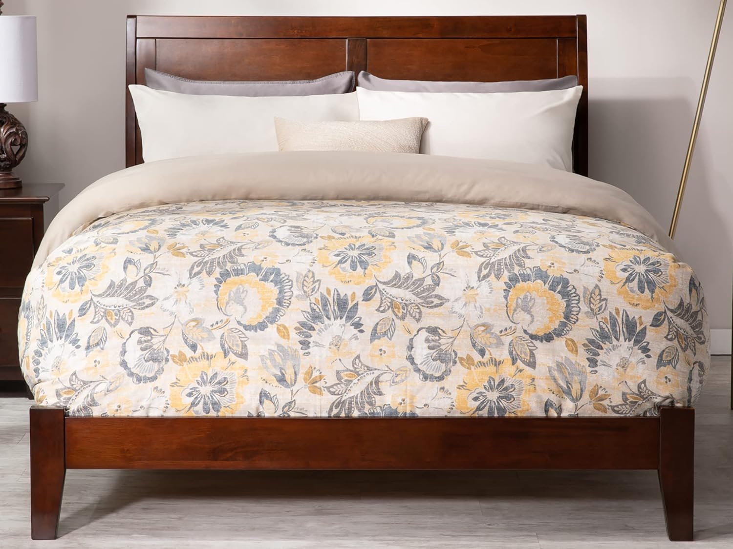 AFI, Portland, Low Profile Wood Platform Bed, King, Walnut