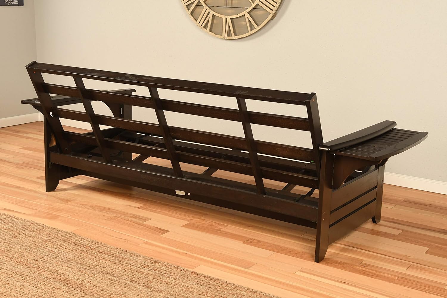 Kodiak Furniture Phoenix Full Size Futon in Espresso Finish, Linen Charcoal