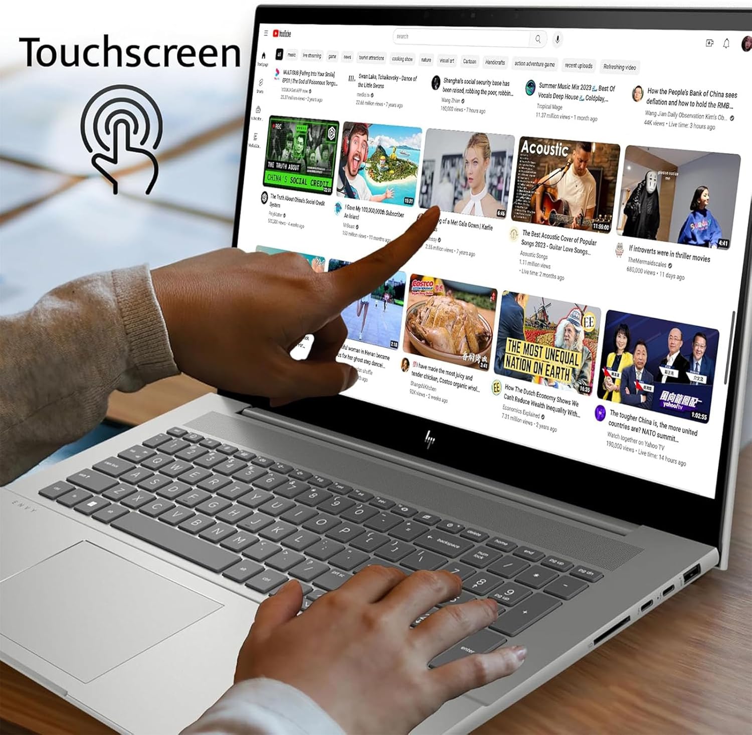 HP-ENVY 17.3-Touchscreen Laptop-13th Gen - i7-1355U - RTX 3050 - Backlit Keyboard - Windows11 - Wi-Fi 6E - Thunderbolt4 - Microsoft 365 - Office Laptop 2023 (Windows 11, 64GB RAM |2TB PCIe SSD)
