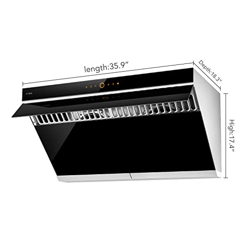 FOTILE 30" Under-Cabinet or Wall-Mount Range Hood | Dual DC-Motor | Slant Vent Design | Hands Free On and Off | Touchscreen with 4 Speed Level | Modern Kitchen