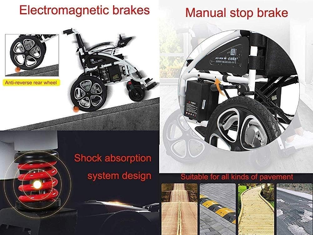 ZTHUAYUAN wheelchairs Compact Foldable Off Power Assist Motorized Wheelchair, Lightweight Folding Carry Electric wheelchairs, Motorized wheelchairs, Motorized wheelchairs 2 * 250 fold