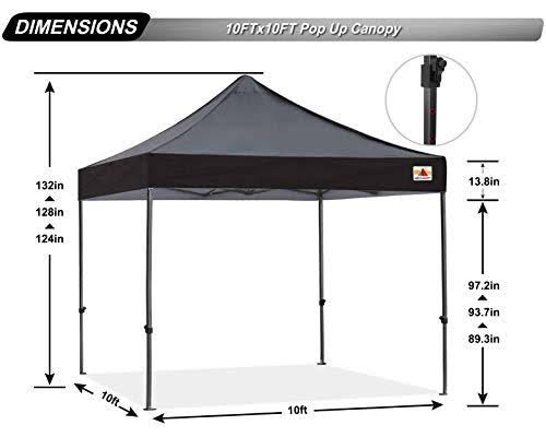 ABCCANOPY Kingkong-series 10 x 10-Feet Commercial Instant Canopy Kit EZ Pop Up Tent ,Bonus Carrying Bag,Black