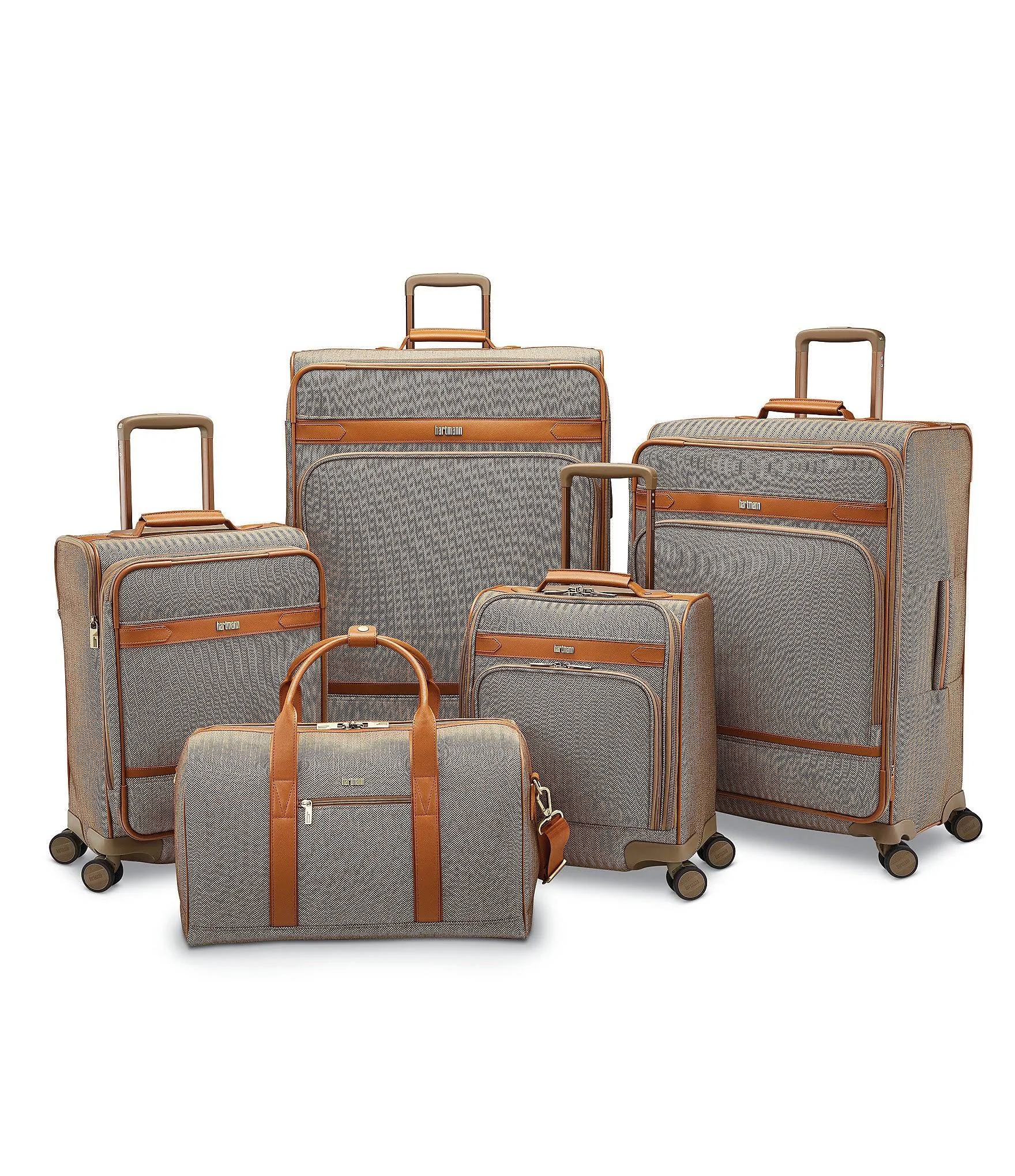 Hartmann Herringbone Deluxe Domestic Carry on Expandable Spinner - Terracotta Herringbone