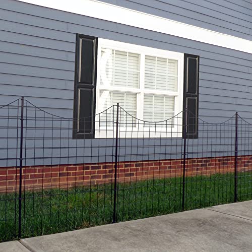 Zippity Outdoor Products WF29014 No-Dig Metal Garden Fence and Gate Bundle, 4 Panels + 1 Gate, 39" Tall, Black