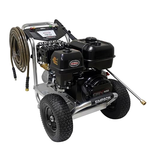 Simpson Cleaning 4200 PSI Gas Pressure Washer, 4.0 GPM Power Washer for Commercial Use, Honda GX390 Engine, 50-Foot Steel-Braided Hose, Aluminum Series, 49-State (ALH4240)