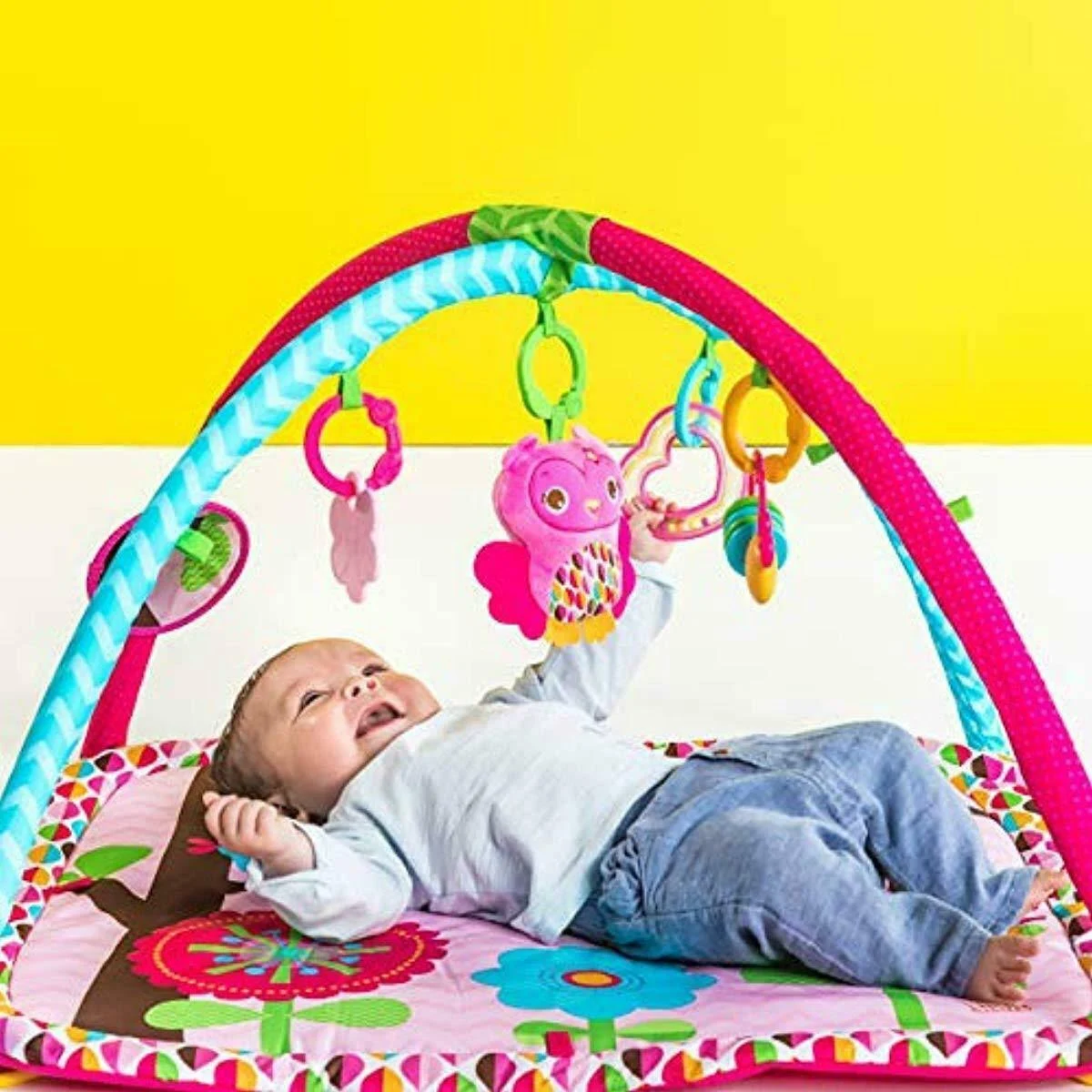Tiny Love Black u0026 White Gymini Deluxe Infant Activity Play Mat, Magical Tales
