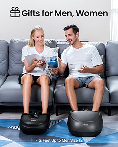 RENPHO Foot Massager Machine with Heat, Shiatsu Deep Kneading Foot Massager, Foot Care, Electric Foot Massage, Birthday Gifts for Women Men, Fits Feet Up to Men Size 12, Black