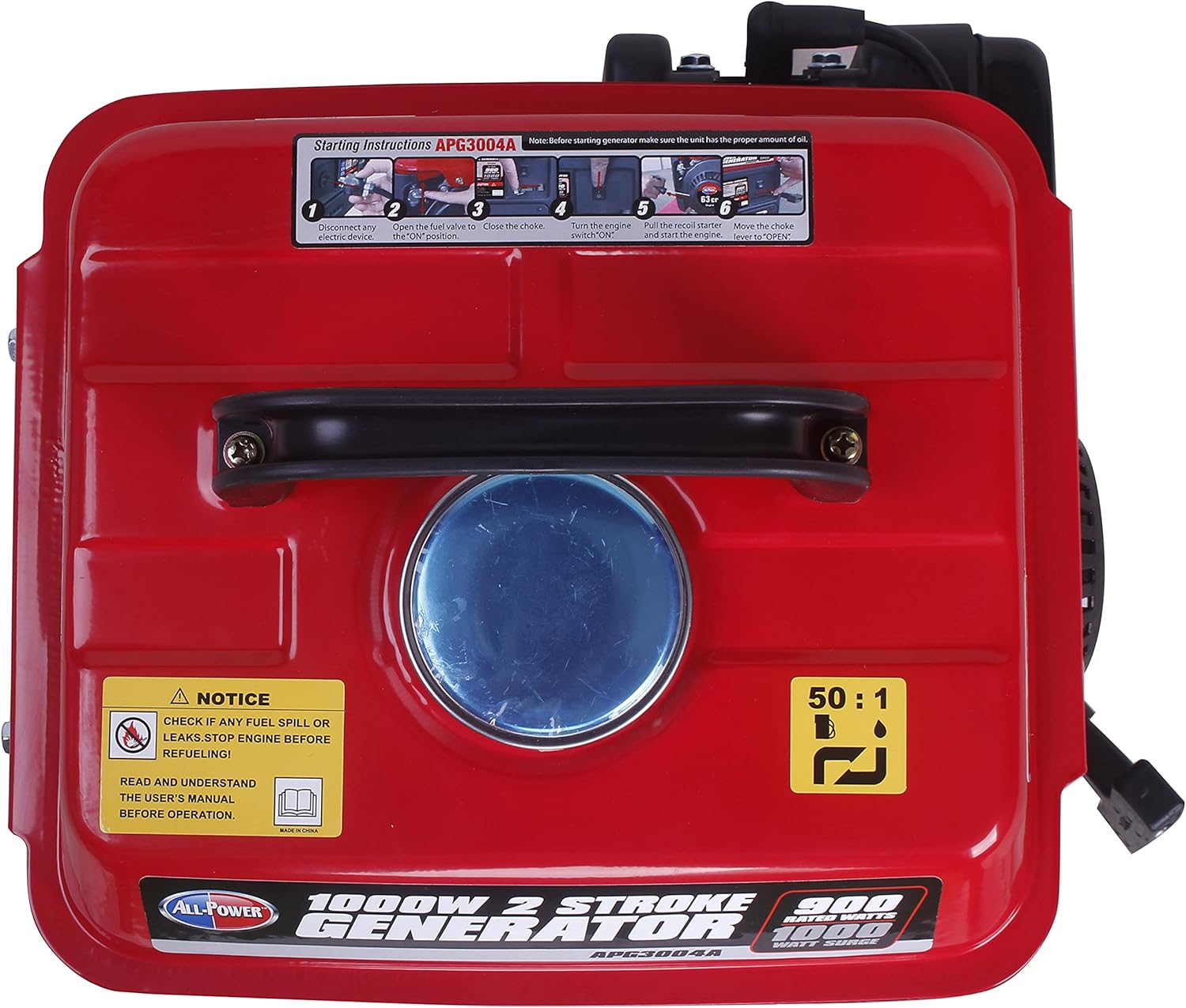 All Power America APG3004, 800 Running Watts/1000 Starting Watts, Gas Powered Portable Generator