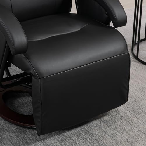 Swivel Recliner Chairs - Small Leather Recliner Reclining Chairs for Adults Living Room Swivel Chair with Adjustable Footrest & 360° Rotation Wooden Base Chair Recliner Sofas for Living Room (Gray)
