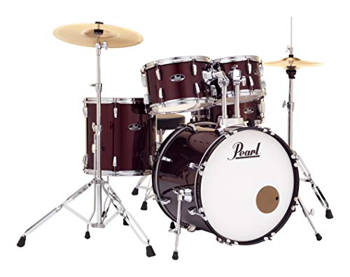Pearl Roadshow Drum Set 4-Piece Complete Kit with Cymbals and Stands, Charcoal Metallic (RS584C/C706)