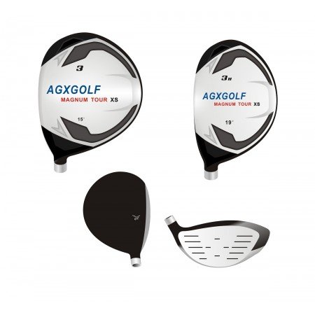 AGXGOLF Men's Senior Left Hand Magnum XLT Complete Golf Club Set 460cc Driver, Fairway Wood, 3 Hybrid Iron 6-9 Irons + PW + Putter + Built in The USA ! Cadet, Regular or Tall Lengths