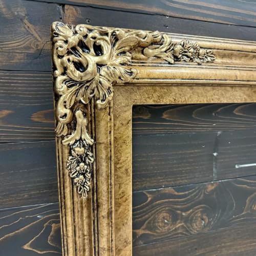 TV frame for Samsung The Frame TV, fits 32, 43, and 50 inch TVS. Marble Gold Finish (not for use with other models) Handmade wood ornate TV Frame
