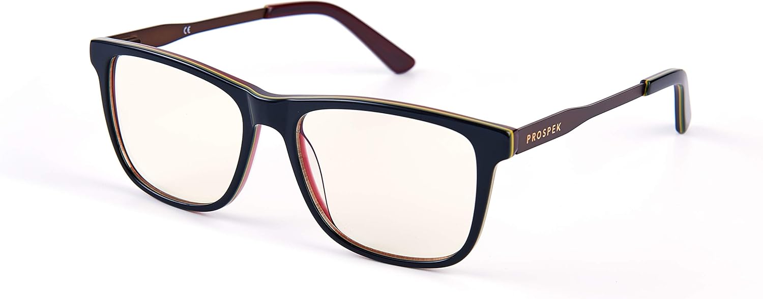 Blue Light Computer Glasses PROSPEK, Amber, Anti Glare Clear Lens, Protect from Screen's Blue Light, High Optical Quality Lenses