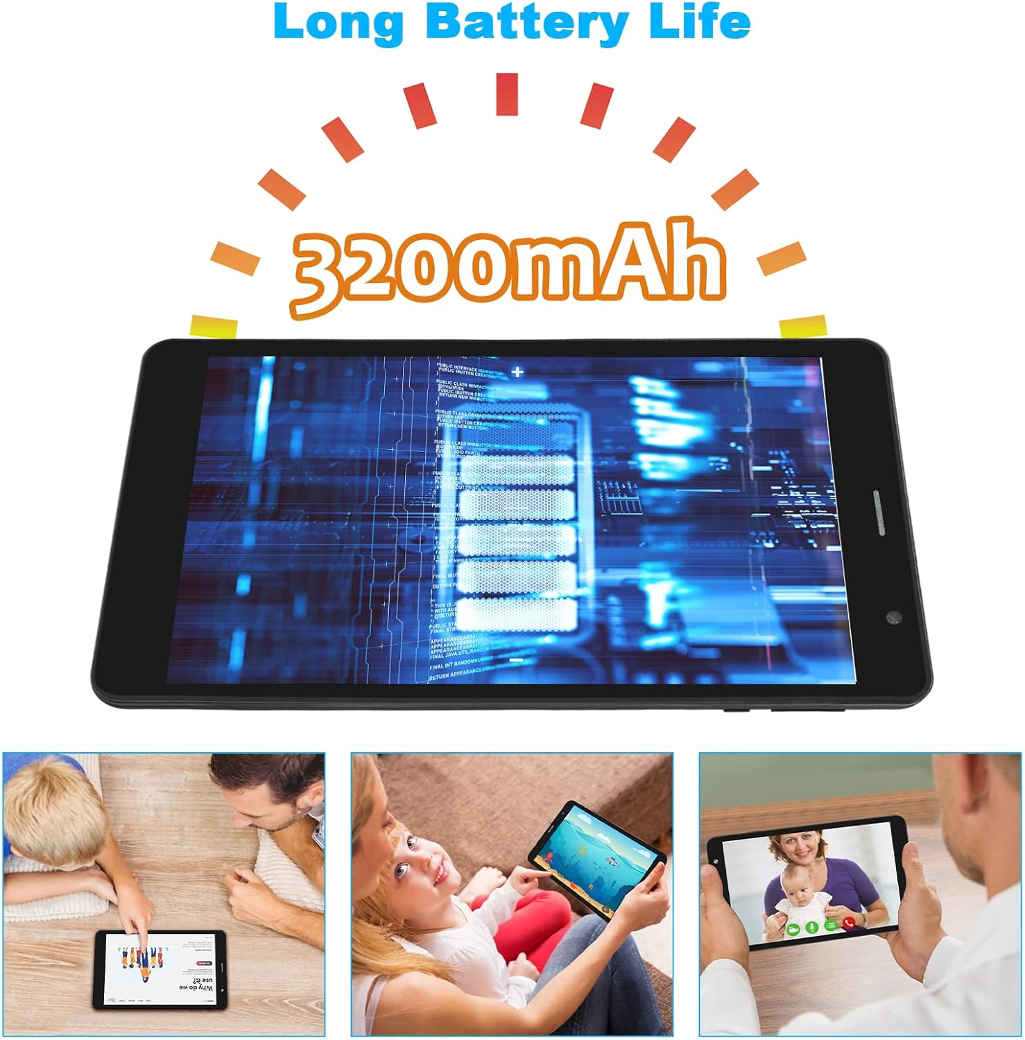 Android Tablet 8 inch, Android 11.0 16GB Storage 128GB TF Expansion Tablets, Quad-core A7 Processor 800x1280 IPS HD Touchscreen Dual Camera Tablets, Support WiFi, Bluetooth Pack of 2