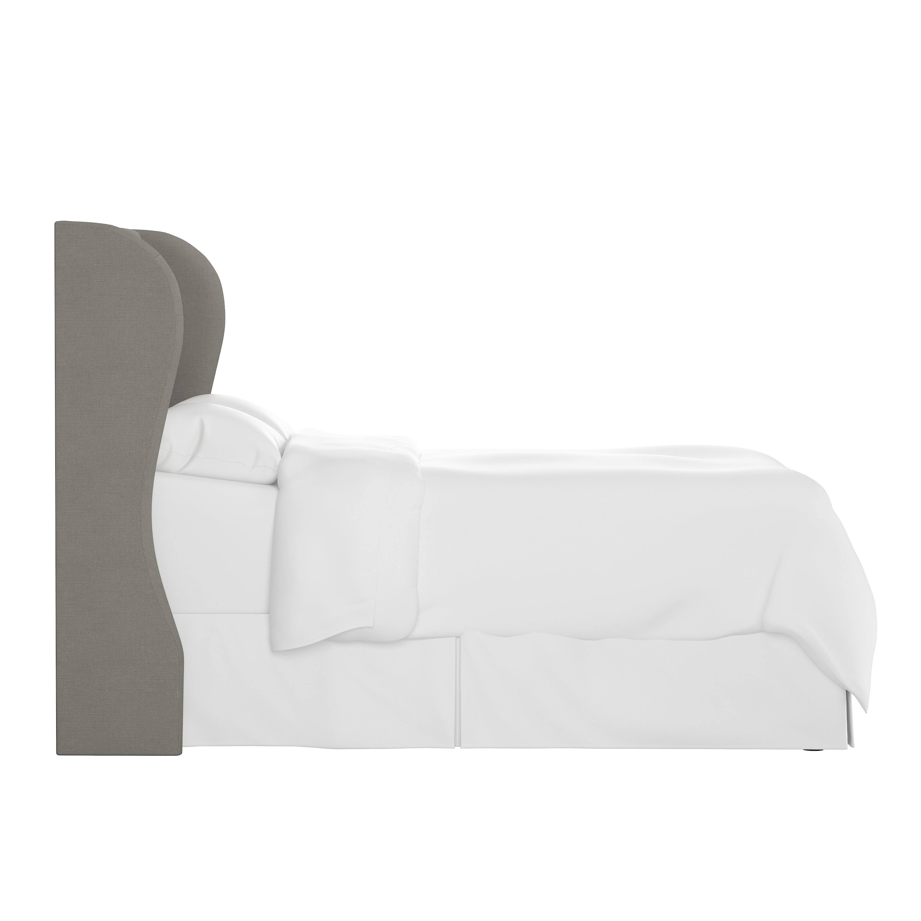 California King Tufted Wingback Headboard Gray Linen - Threshold
