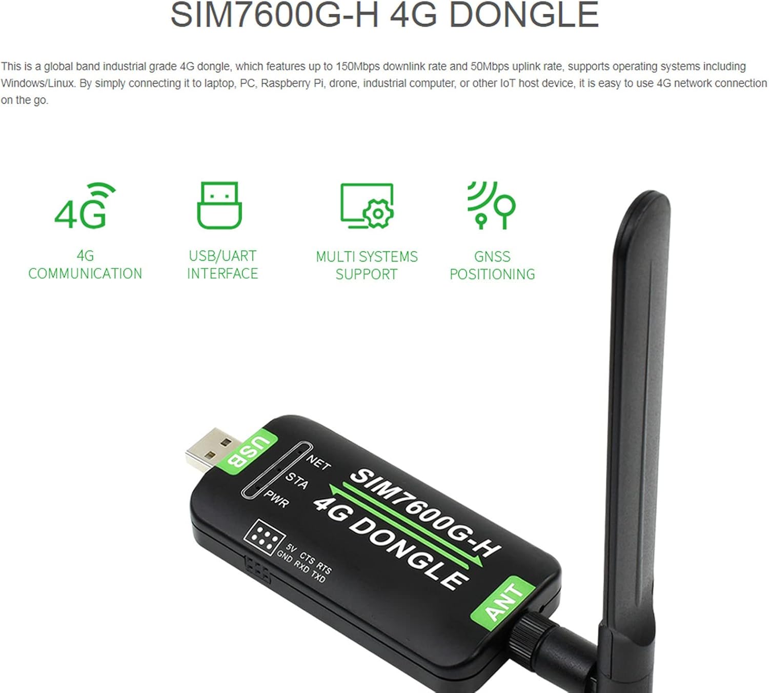 Dilwe 4G LTE USB WiFi Modem, LTE/4G 150 Mbps USB Mobile Module with SIM Card Slot, High Speed Portable Travel Hotspot Mini Router Supports USB, UART for PC, Industrial Computer Pack of 2