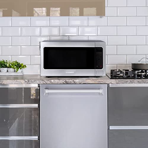 Cosmo COS-BIM22SSB Countertop Microwave Oven with Smart Sensor, Touch Presets, 1200W & 2.2 cu. ft. Capacity, 24 inch, Stainless Steel
