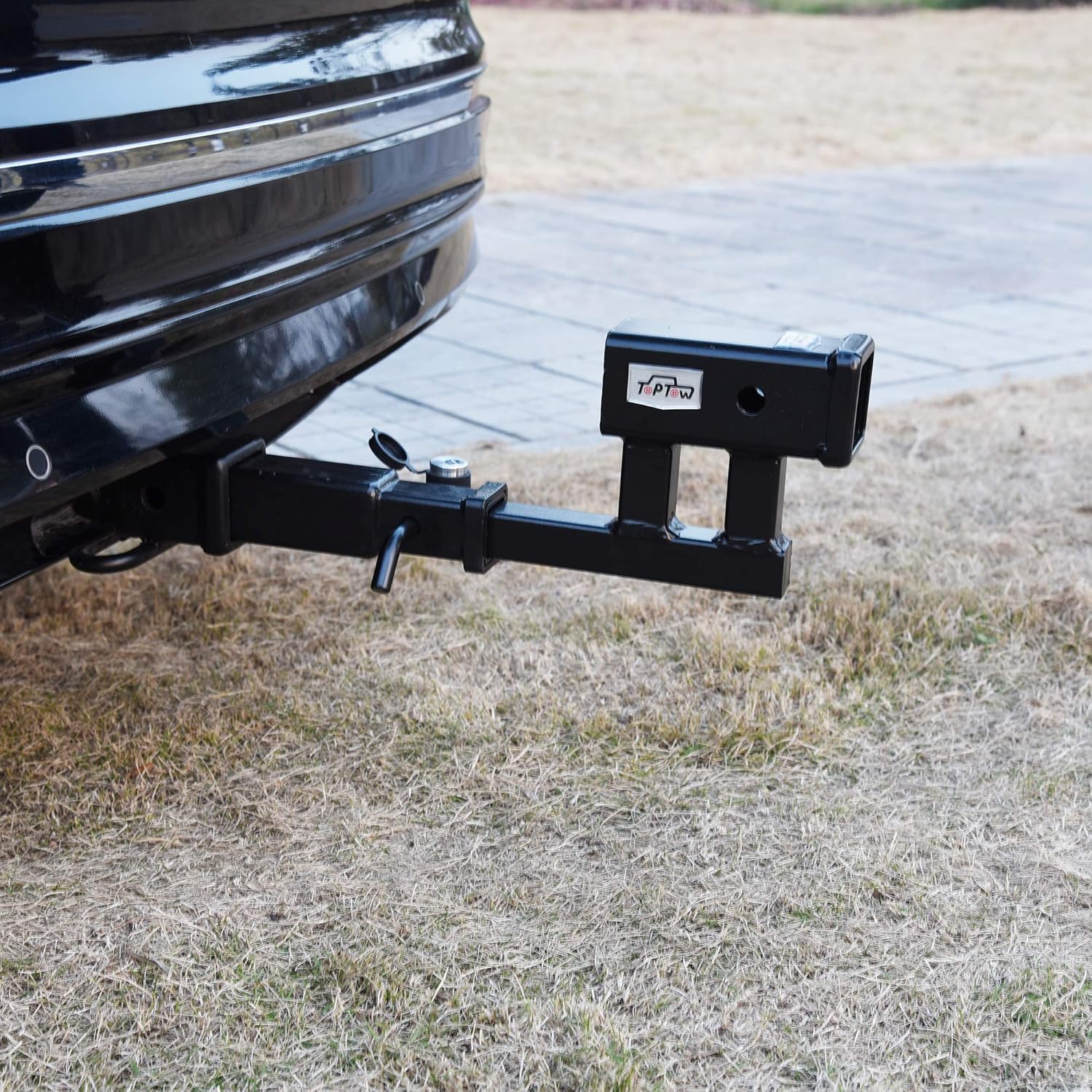 TOPTOW Trailer Hitch Extender Adapter, 2" Receiver, 4-1/4 inch Rise/Drop, 1-1/4 inch Solid Shank, 8-5/8" Extension Pack of 2