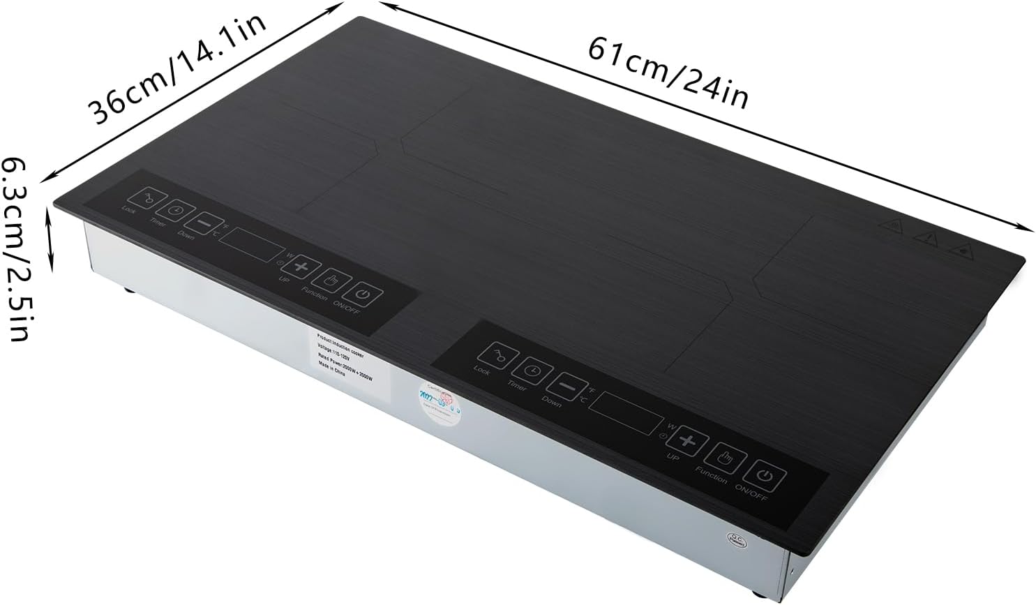 Double Induction Cooktop 24 In Portable Electric Cooktop 2 Burner 2KW Dual Induction Cooker with LED Touch Screen & 9 Temperature Fast Heating Induction Burner for Kitchen Home Use | US STOCK