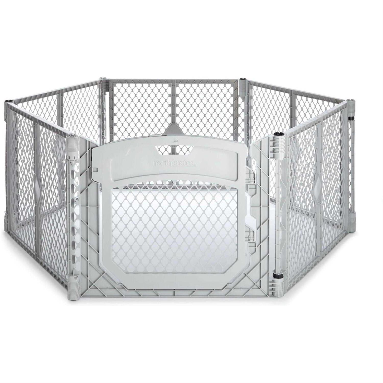 North States MyPet Petyard Plus 18.5 Sq. Ft. Dog playpen Indoor. Made in USA. 6-Panel pet playpen - Pet Supplies online store