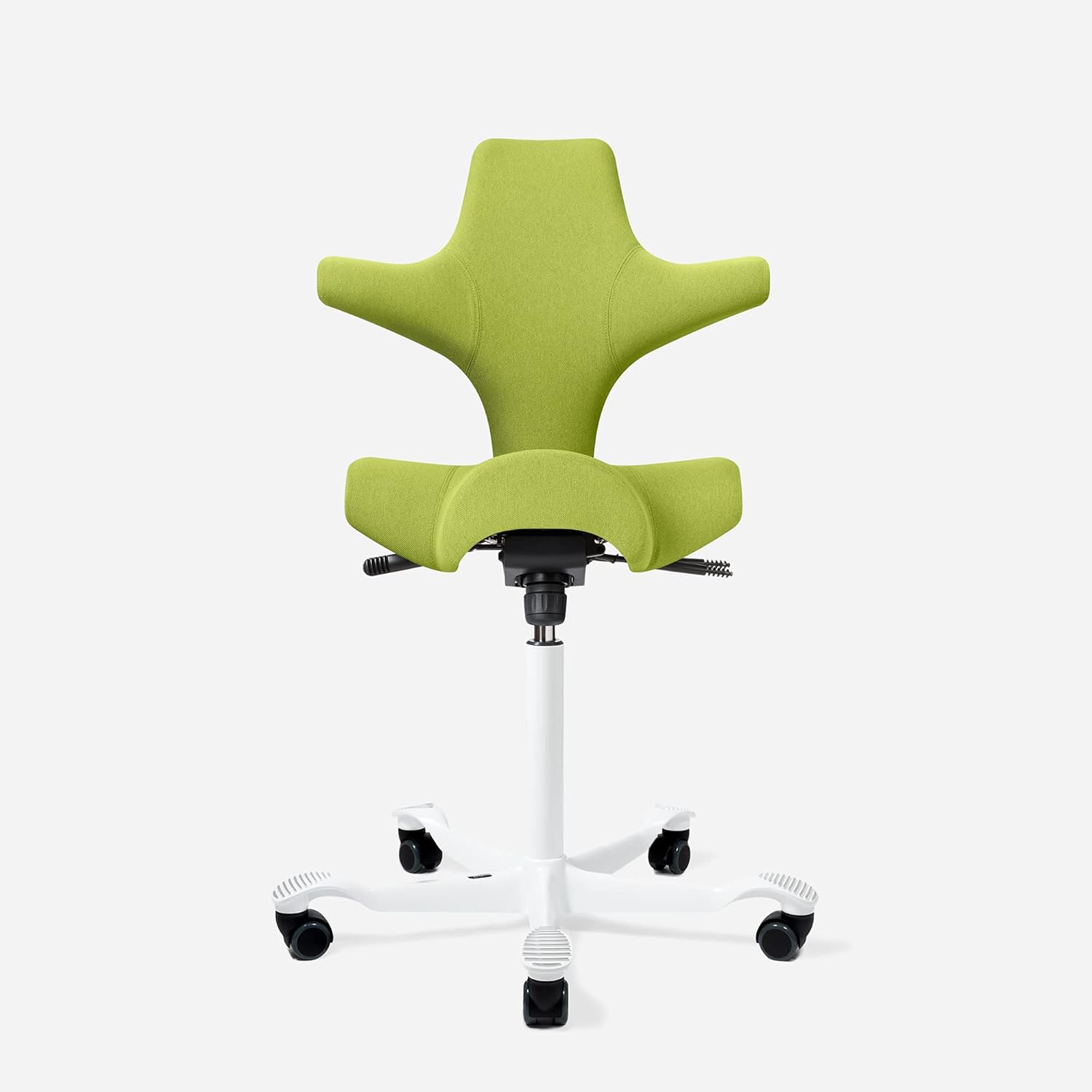 HAG Capisco Adjustable Standing Desk Chair - Silver Frame - Camira Era Cobalt Blue Seat