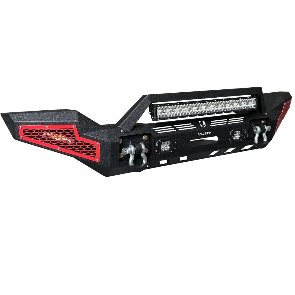 Vijay Fits 2020-2023 Jeep Gladiator JT Steel Front Bumper with 9500IBs Winch Seat