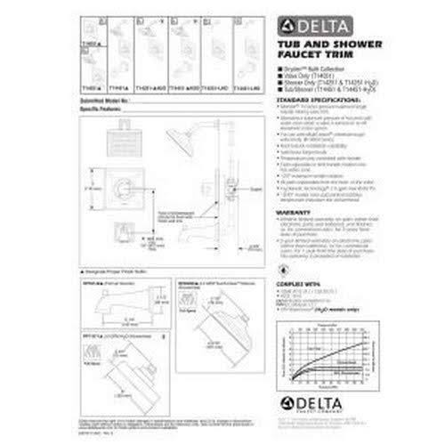 Delta T14051 - Dryden Monitor 14 Series Valve Trim Only, Chrome