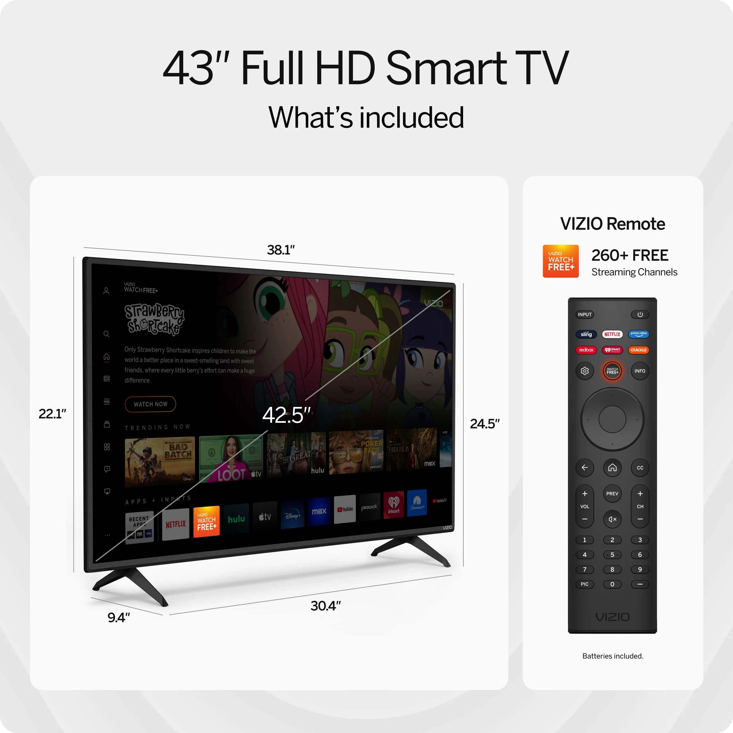 VIZIO 43 Class D-Series FHD LED Smart TV D43f-J04