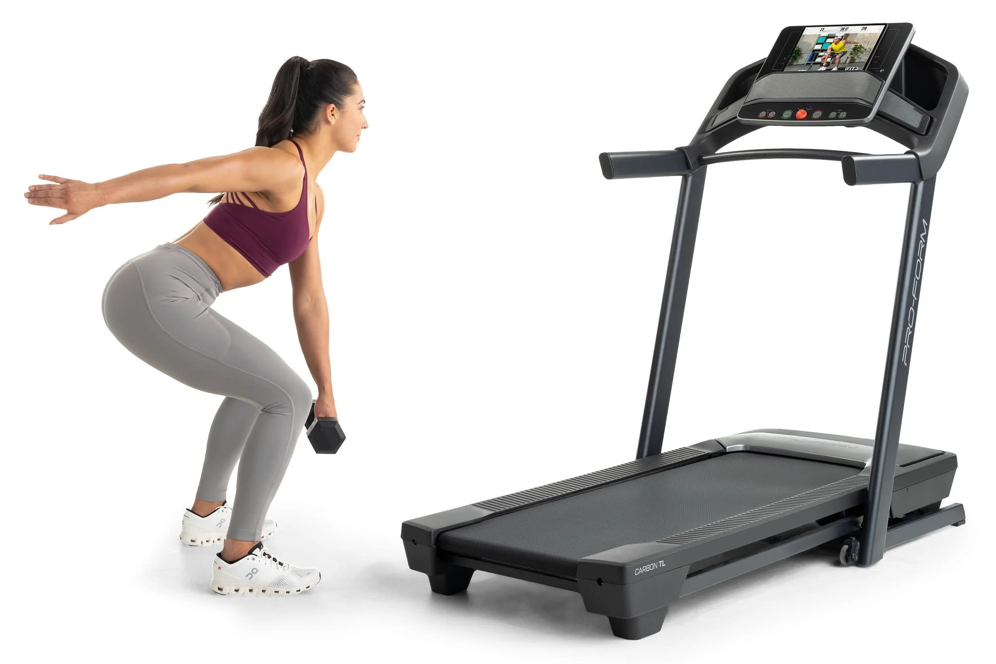 ProForm Carbon TL; Treadmill for Walking and Running with 5鈥?Display, Built-In Tablet Holder and SpaceSaver Design