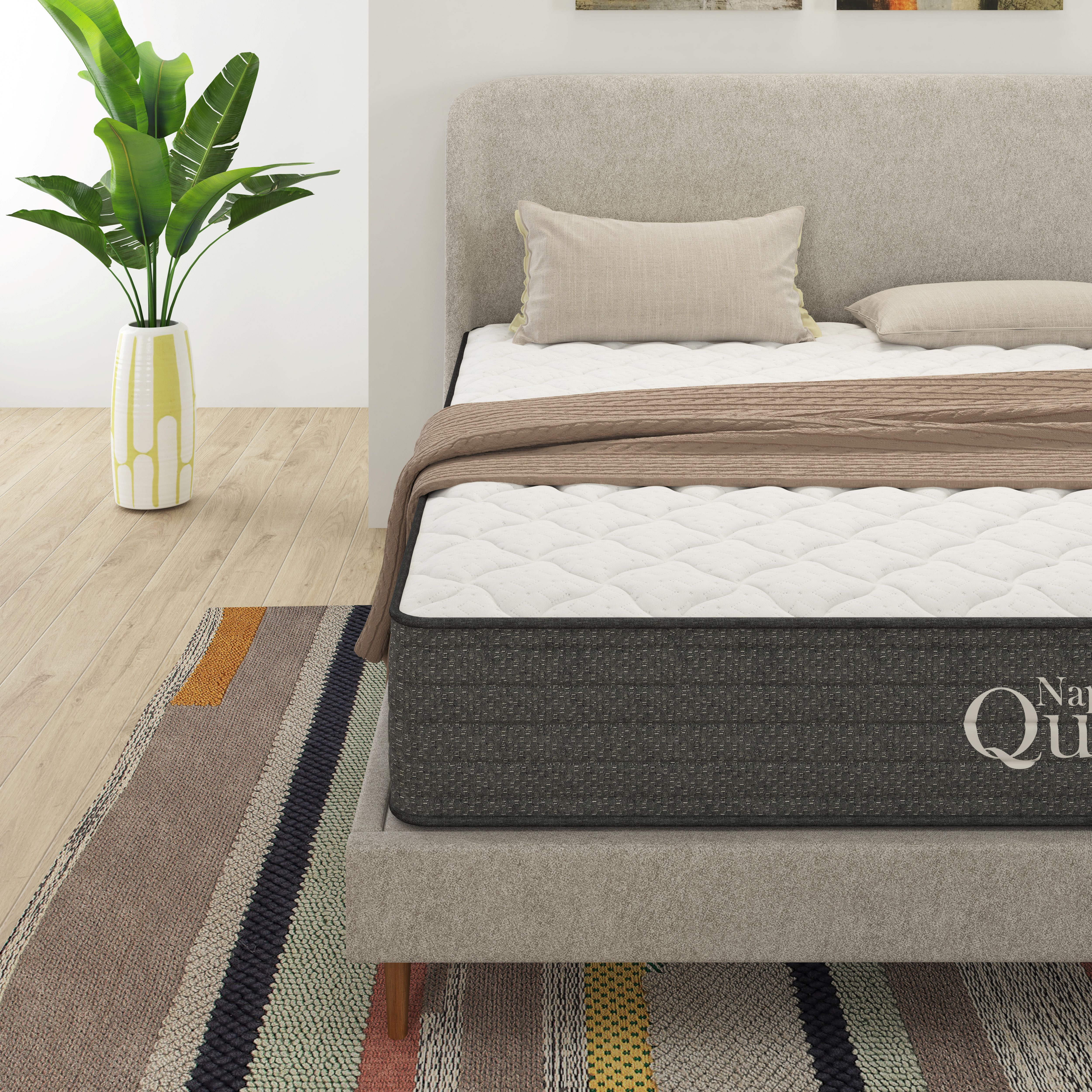 NapQueen Victoria 12" Medium Firm, Hybrid of Cooling Gel Infused Memory Foam and Pocket Spring Mattress, Queen Size