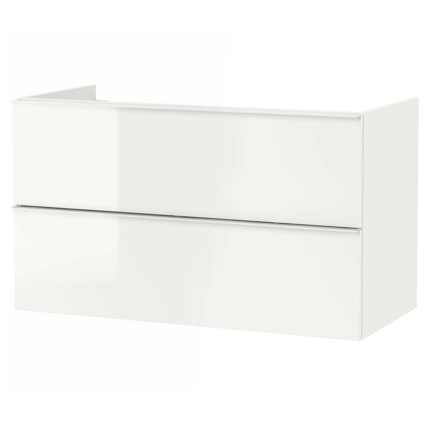 IKEA - GODMORGON Sink Cabinet with 2 Drawers, High Gloss White, 39 3/8x18 1/2x22 7/8 80344094