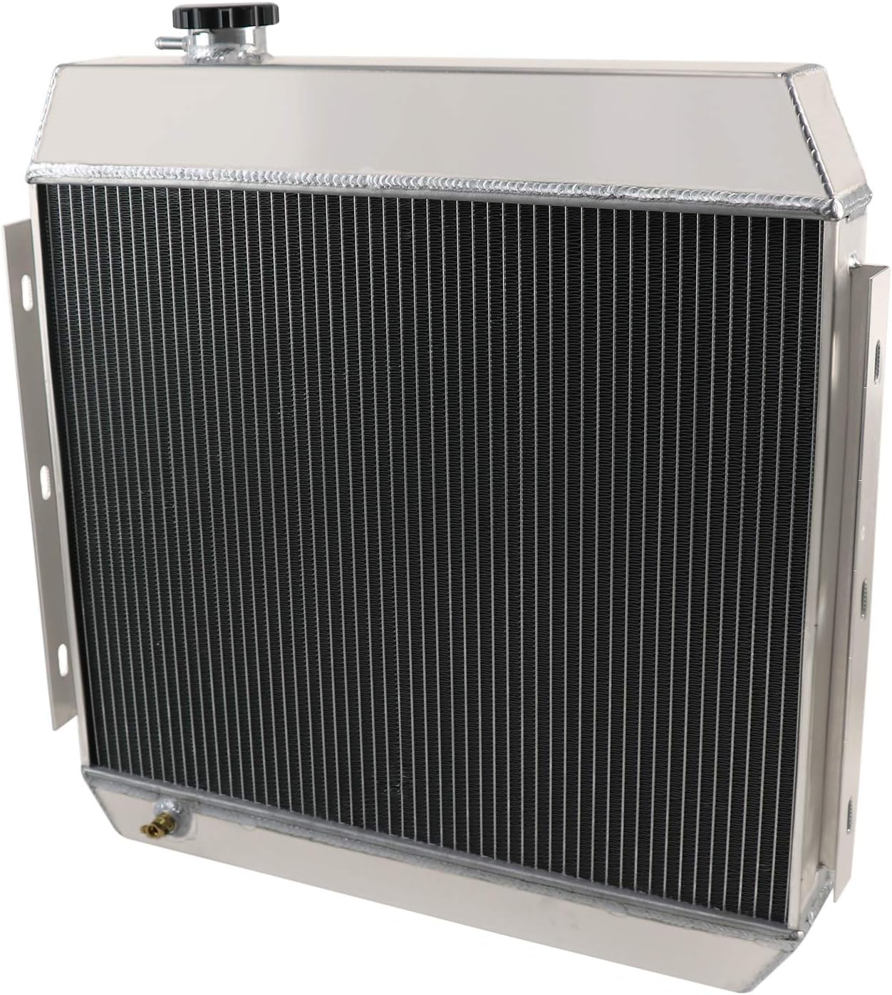 CoolingSnow 4 Row Radiator for Chevy Bel Air Nomad V8 1955 1956 1957 Aluminum Radiators + Shroud fan + Thermostat Relay Kits