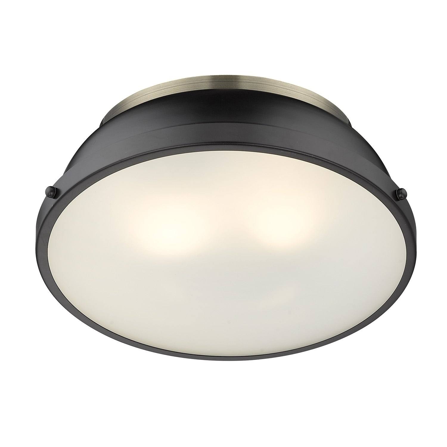 Golden Lighting Duncan 3602-14 AB Flush Mount Light Aged Brass