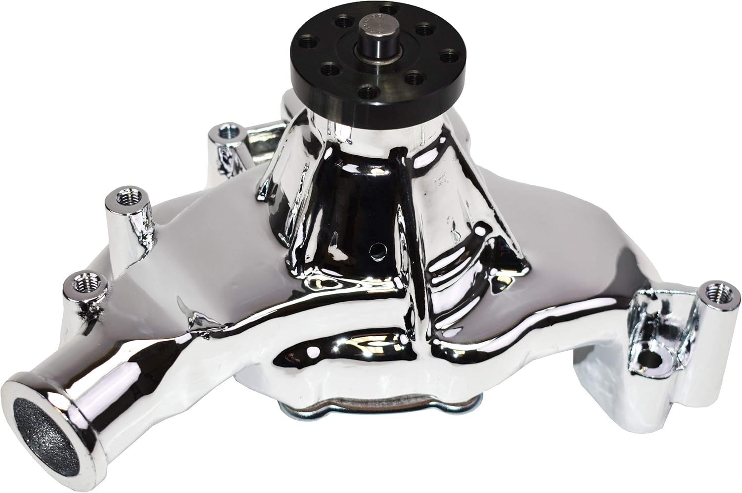 A-Team Performance - 8-Blade Aluminum 5/8" Volume Long Water Pump - Compatible with Big Block Chevrolet 396 402 427 454 Chrome