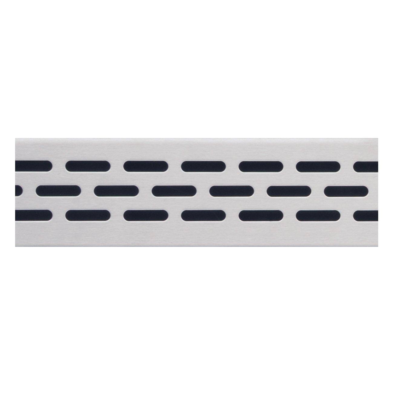 Compotite | 36 inch Oval Design Stainless Steel Linear Drain Grate - Floor u0026 Decor DJP22HT