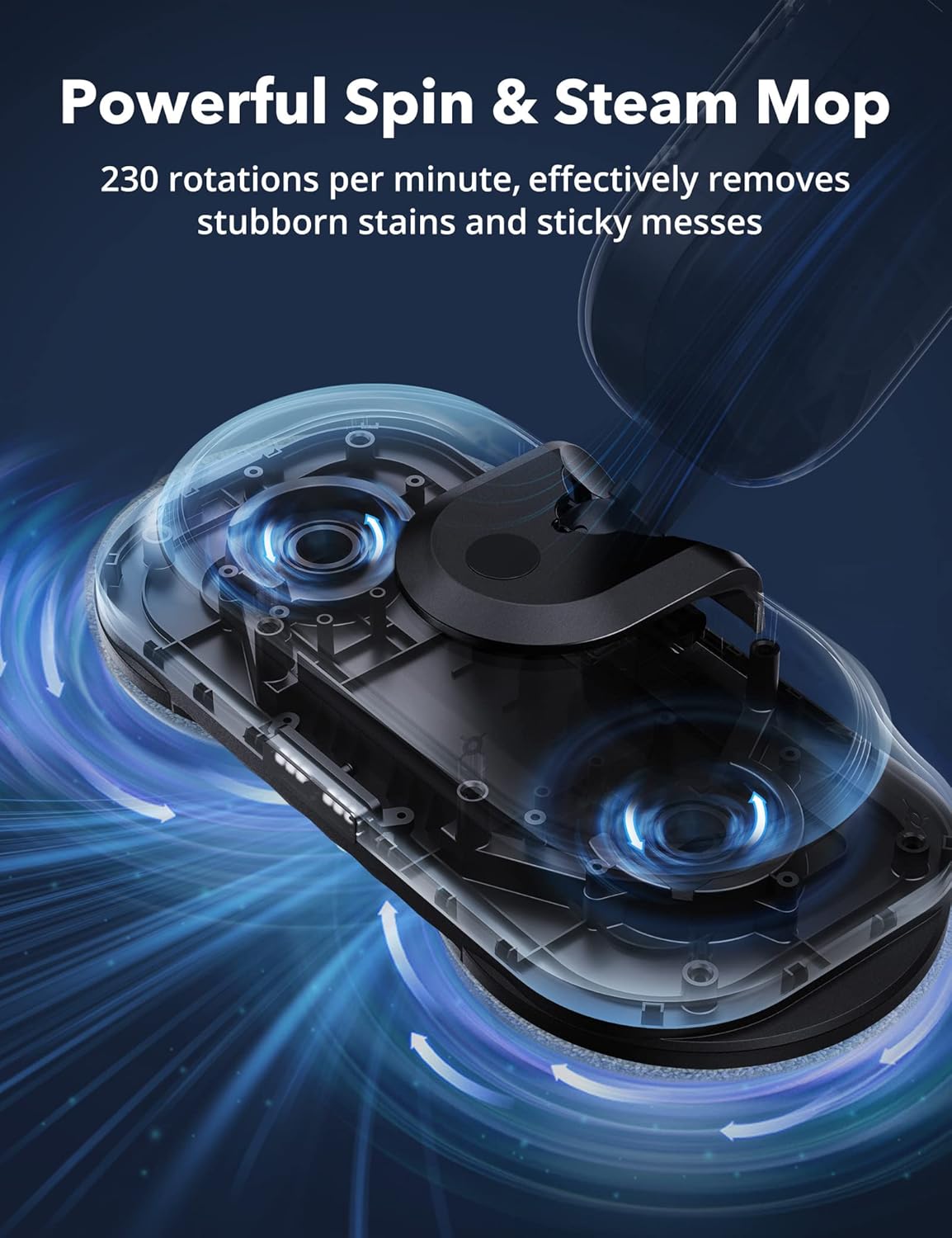 Aspiron Steam Mop Powerful Electric Steam Mops for Floor Cleaning with 410ML Water Tank,3 Steam Levels for Hardwood Floor Tile Laminate Kitchen Living Room Bedroom, Gray, Medium (AS-CA001)