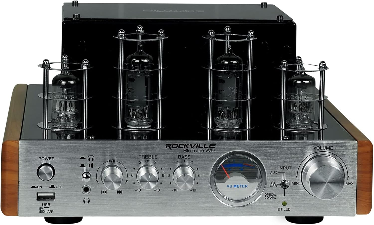 Rockville BluTube WD 70w Bluetooth Tube Amplifier/Home Stereo Receiver 2-Tone