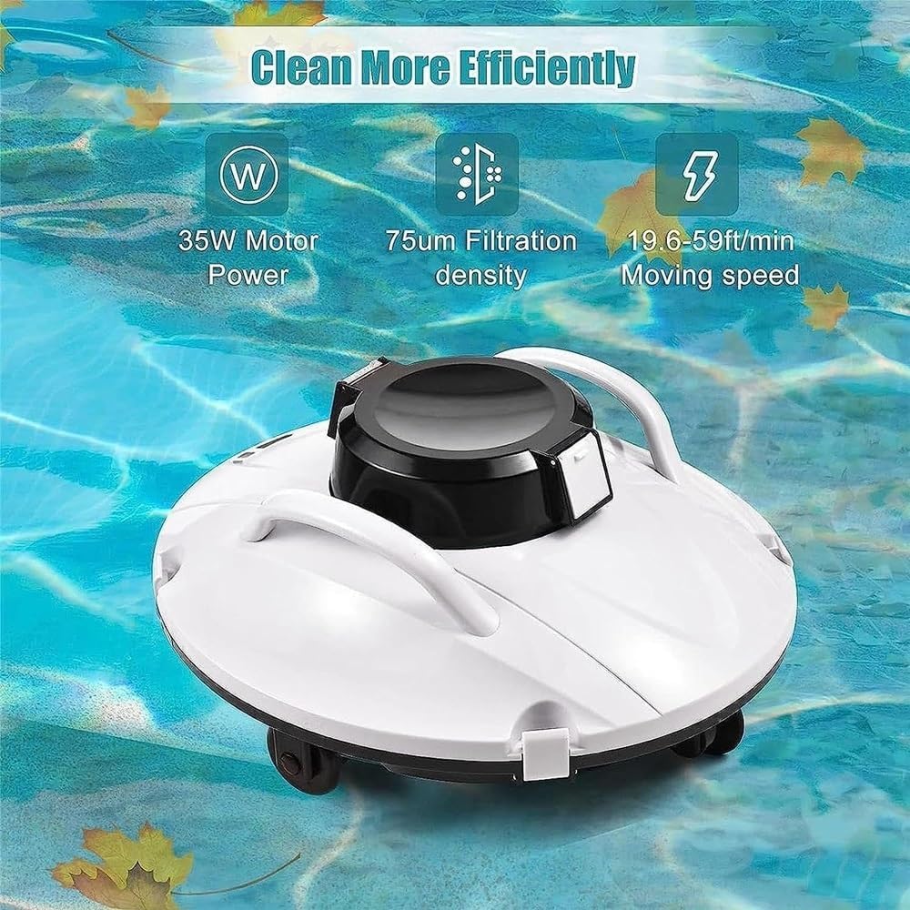 Fully Automatic Pool Cleaner,Automatic Pool Cleaning Robot with Upgraded Filters,Ideal for Pools,Intelligent and Fully Automatic Pool Vacuum Cleaner