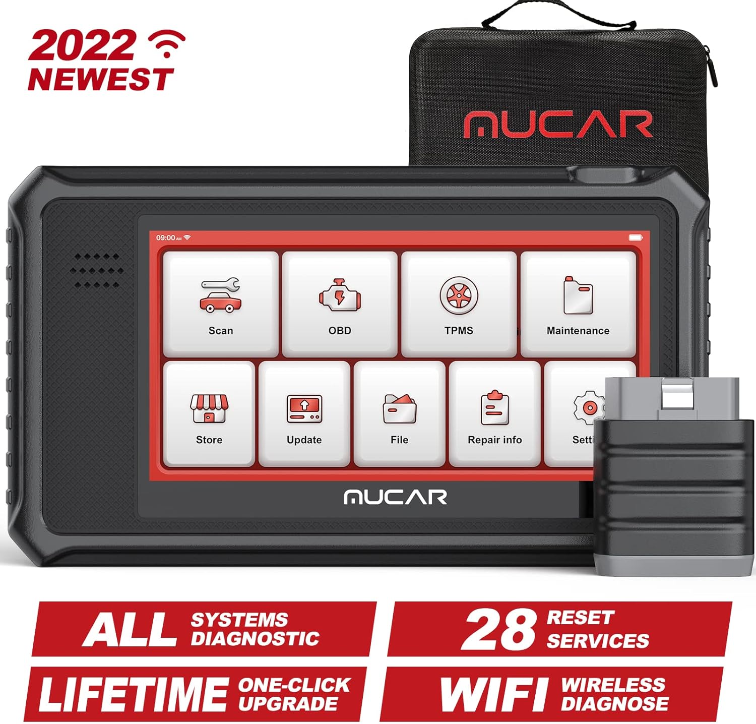 OBD2 Scanner, Mucar VO6 OE-Level All Systems Scan Tool with 28 Reset, 2022 Newest Car Diagnostic Scanner for All Cars, Diagnostic Tool with Free Update, IMMO/Oil/EPB/BMS/SAS/DPF/TPMS